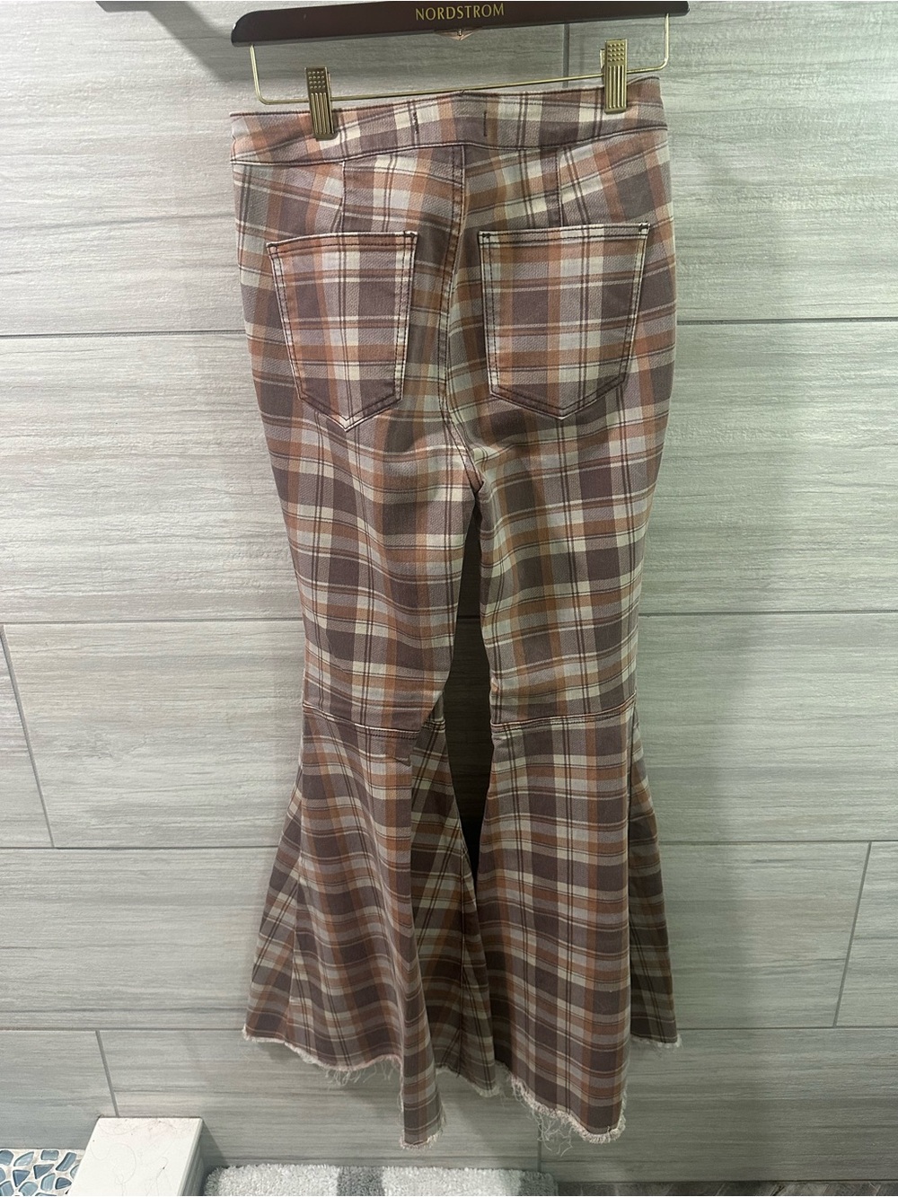 Free People Float On Flare Plaid Flare Bellbottom pants - Picture 3 of 6
